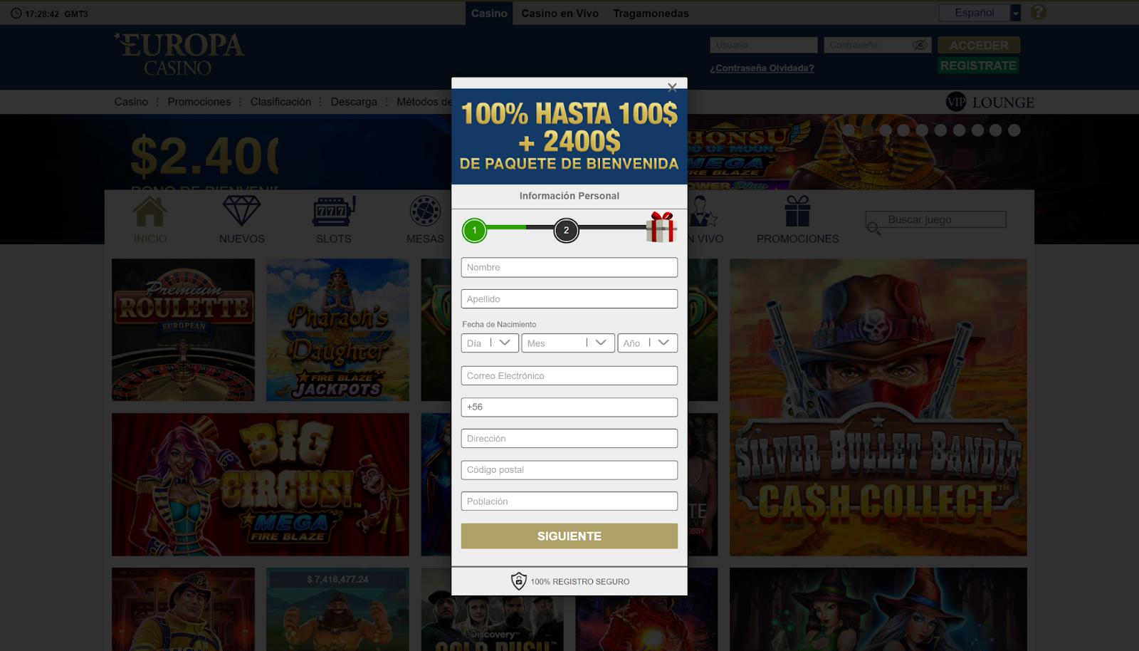 Europa Casino Registro