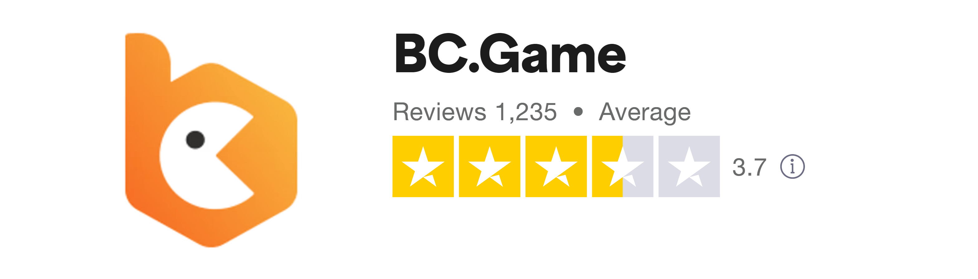 Trustpilot rating screenshot for the BC Game