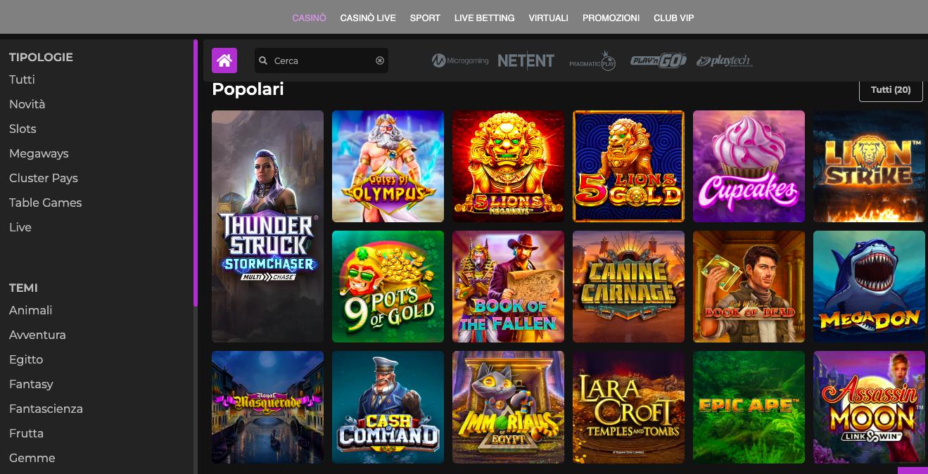 Jackpot City Giochi