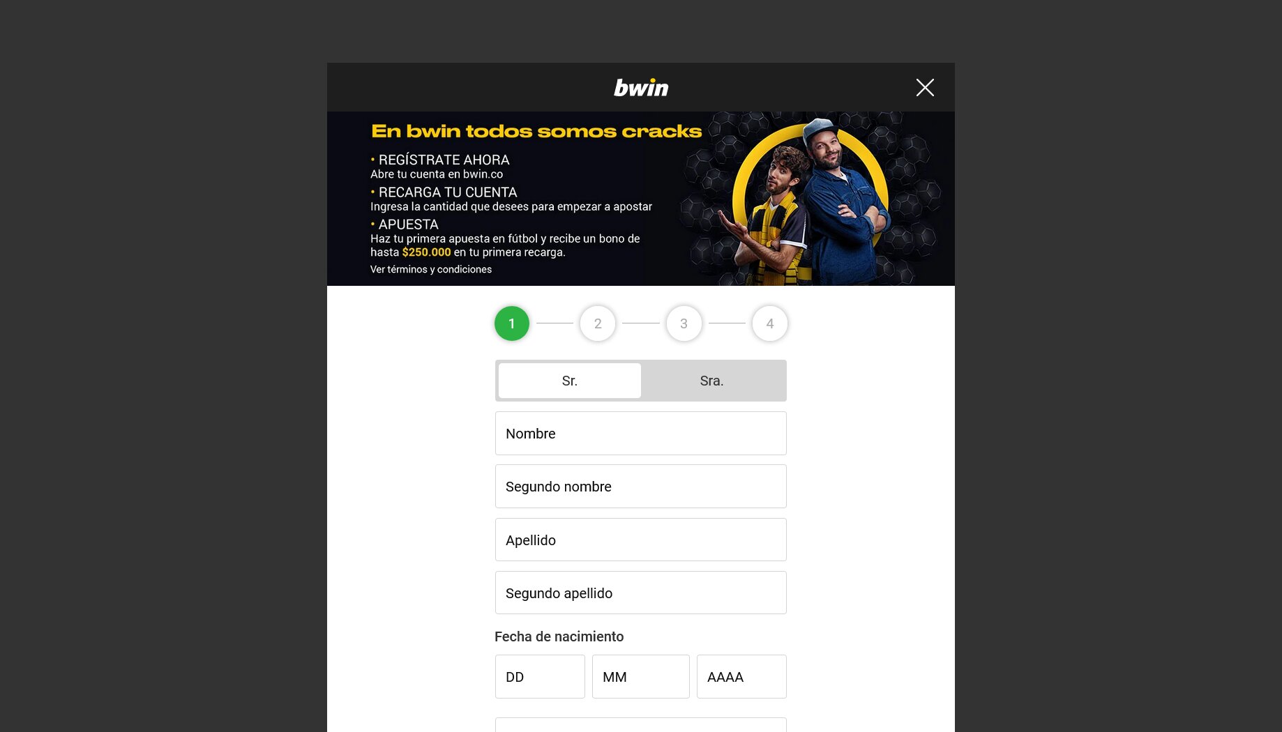Bwin Registro