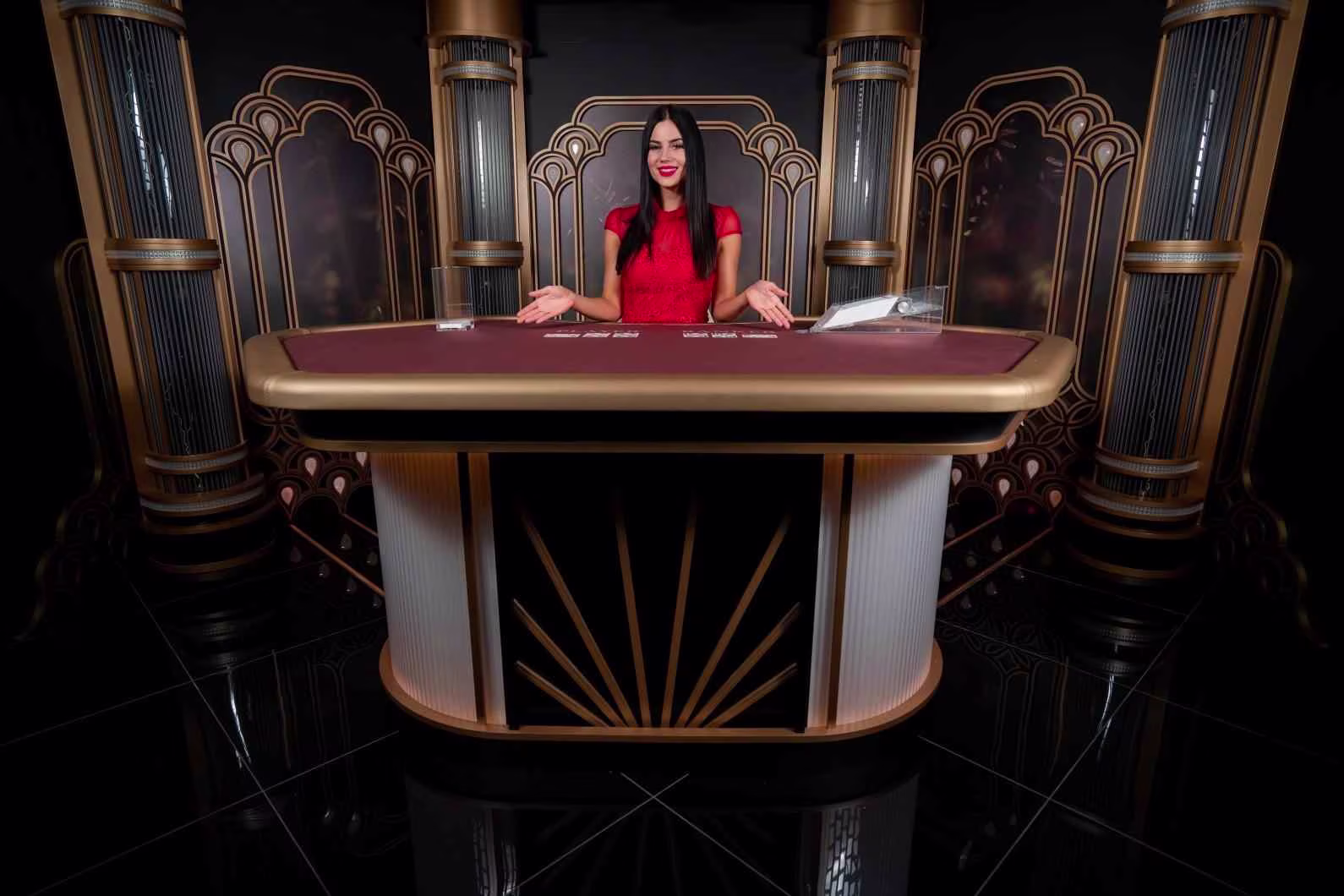 Lightning Baccarat female dealer content image