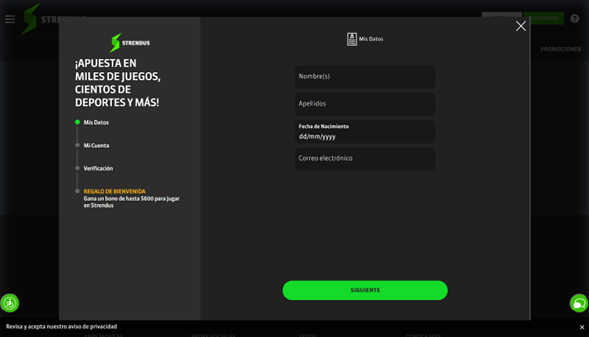 MX Strendus Casino Registro