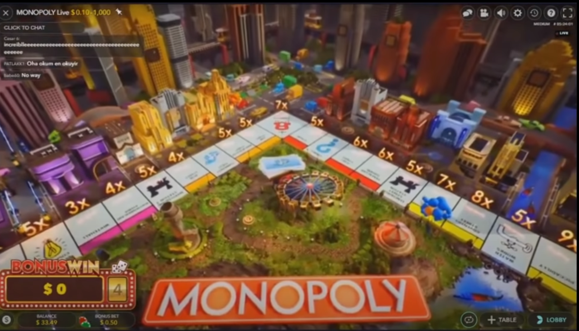 Monopoly Live 2Rolls and 4Rolls Bonus Game