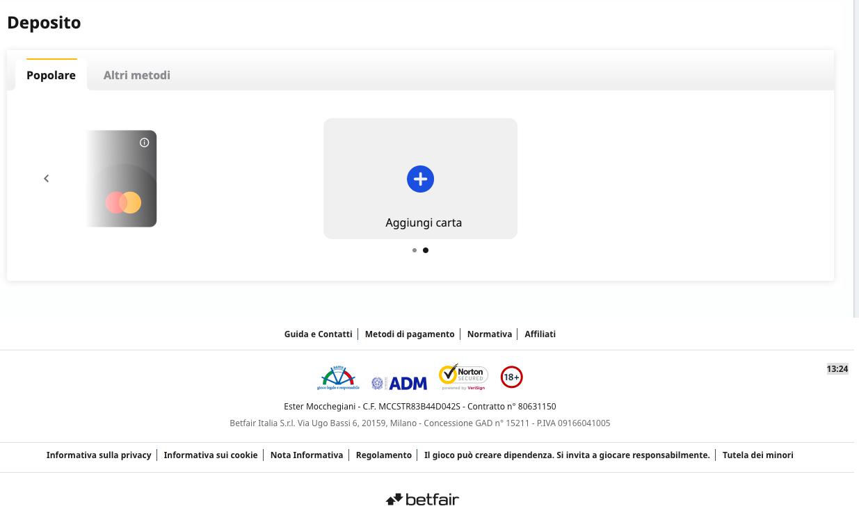 Betfair Depositi