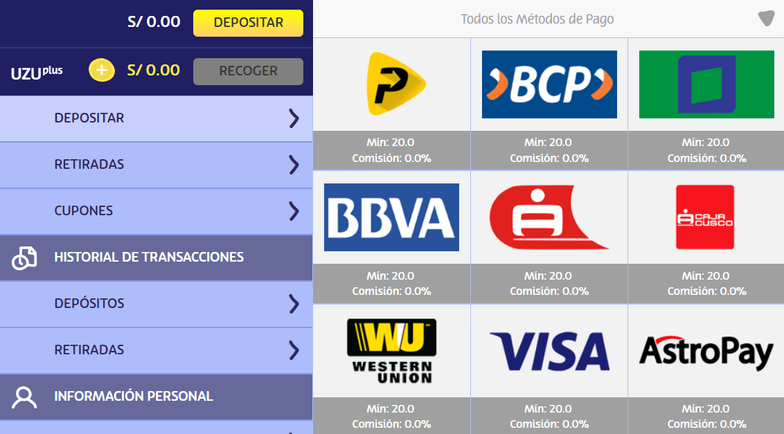 Depósitos y retiros