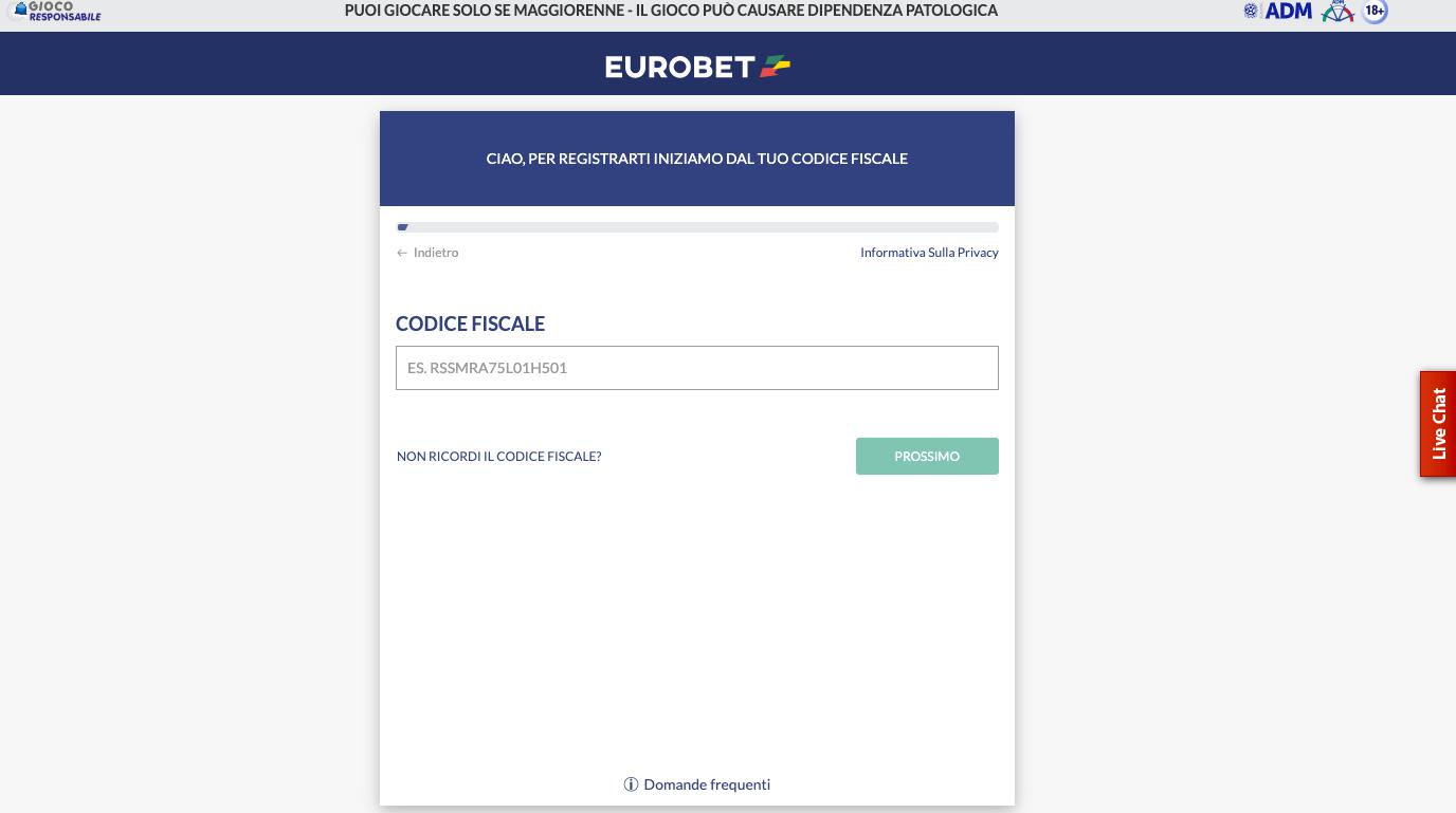 Eurobet Registrazione