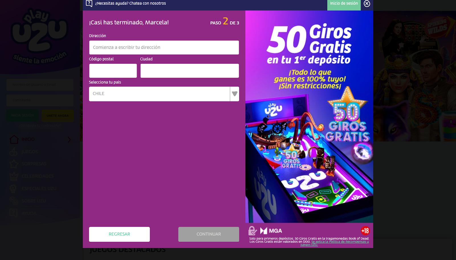 PlayUzu Registro