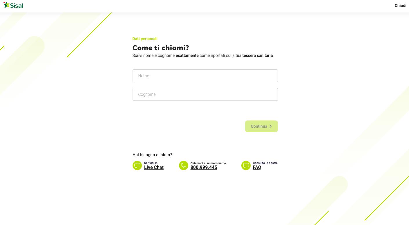 Sisal Registrazione