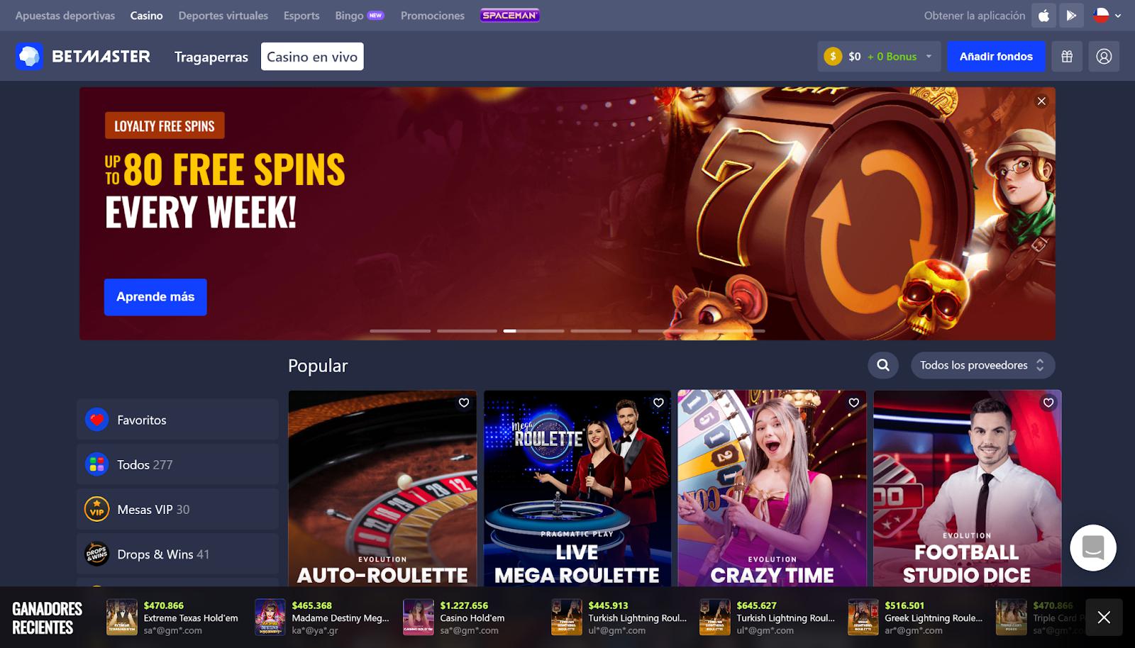 Betmaster Lobby