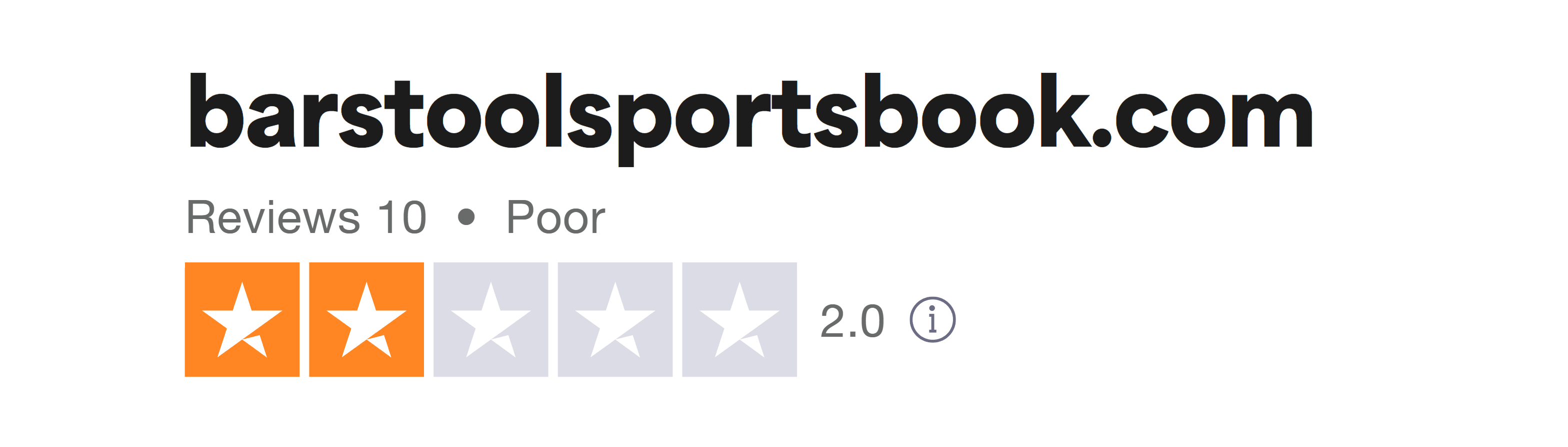 Trustpilot rating screenshot for the Barstool WV