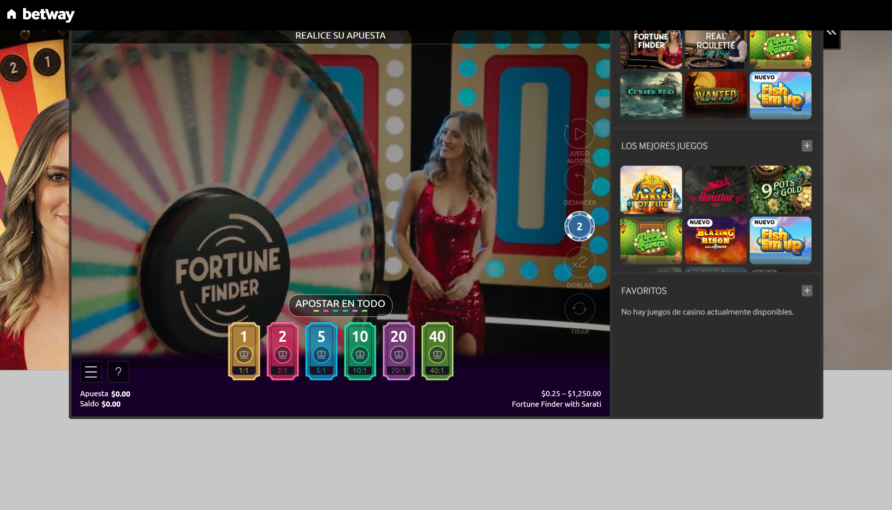 MX Betway Lobby & Live Casino