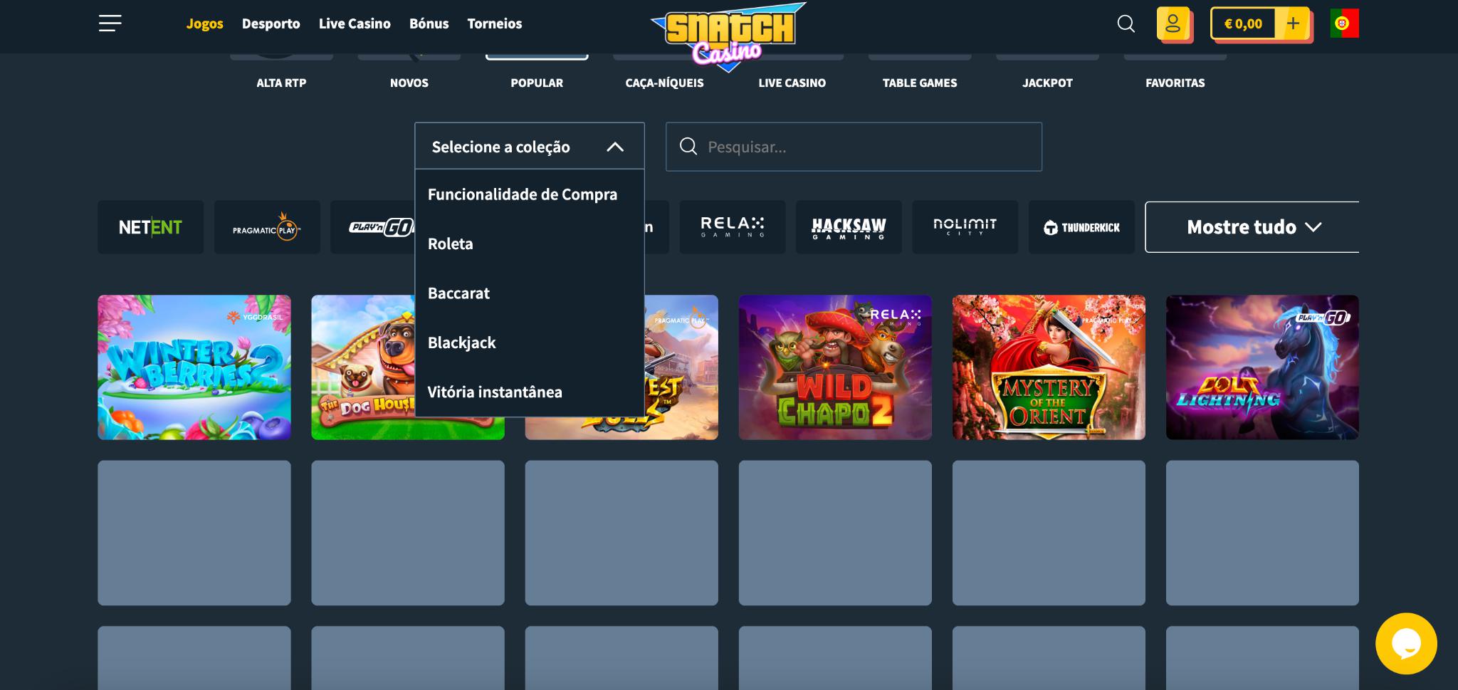 Snatch Casino Games