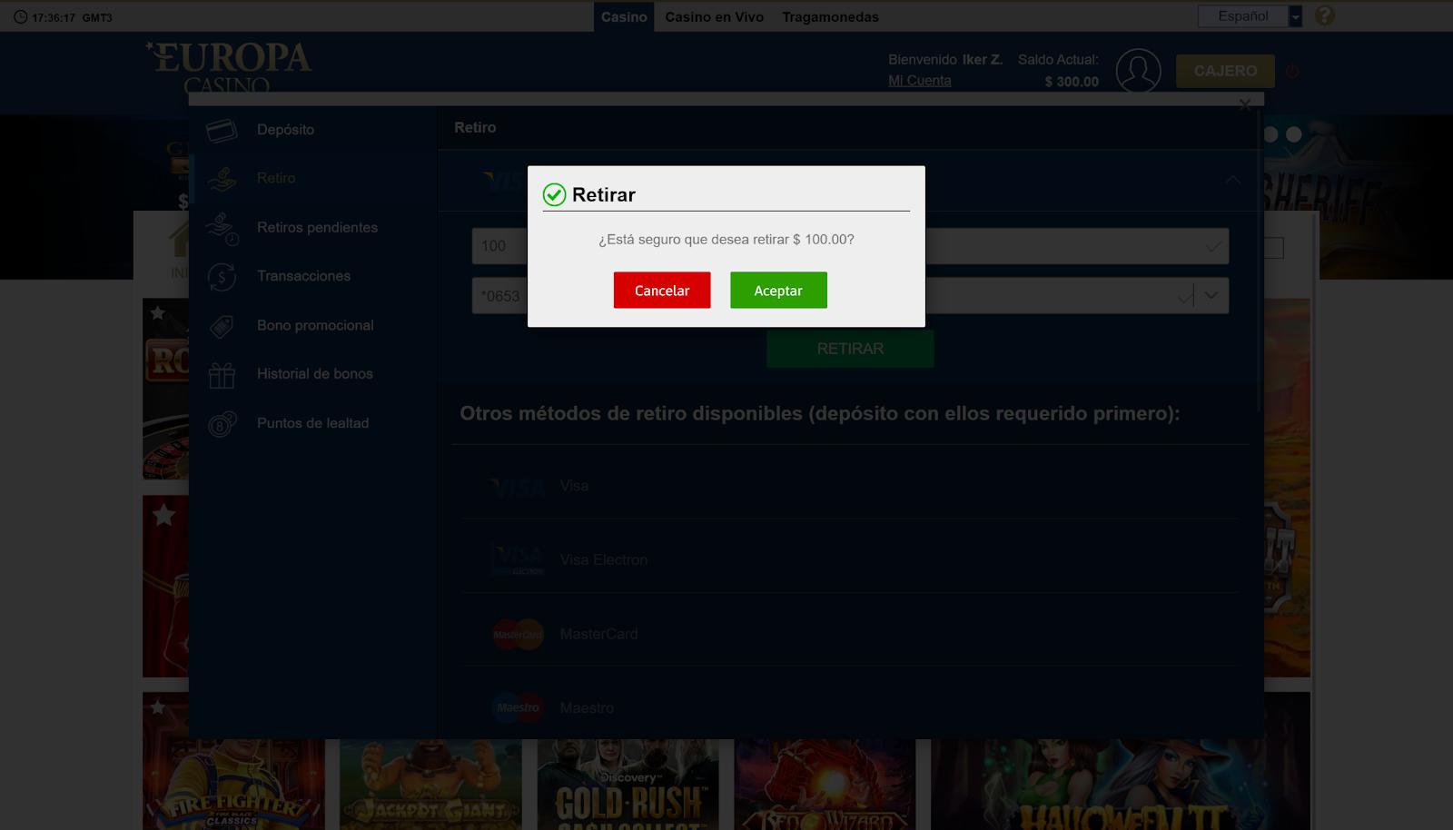 Europa Casino Depósitos
