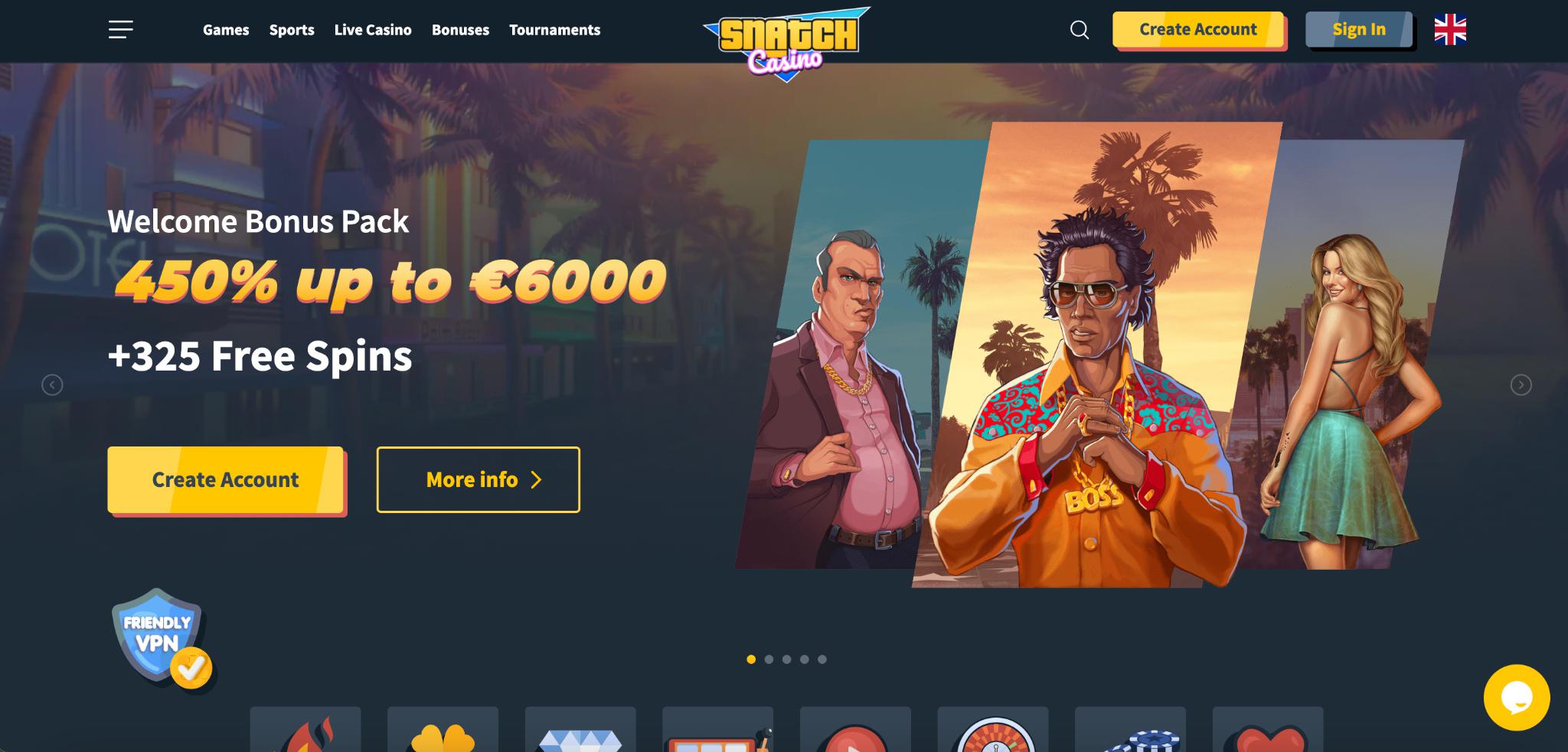 Snatch Casino Welcome Bonus