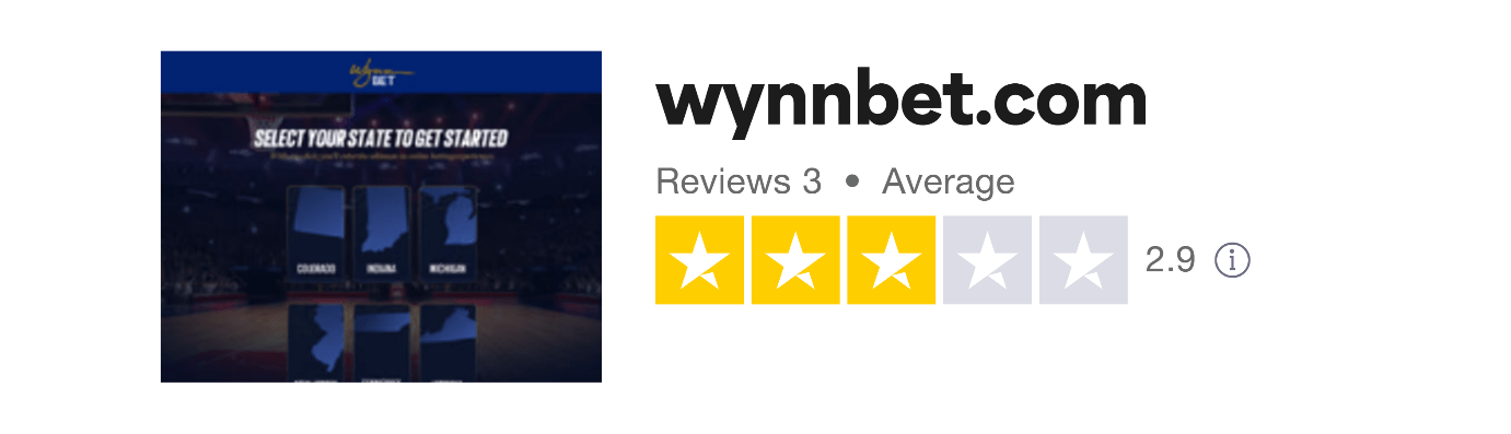 Trustpilot rating screenshot for the WynnBET WV