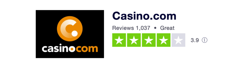 Trustpilot rating for Casino.com online casino