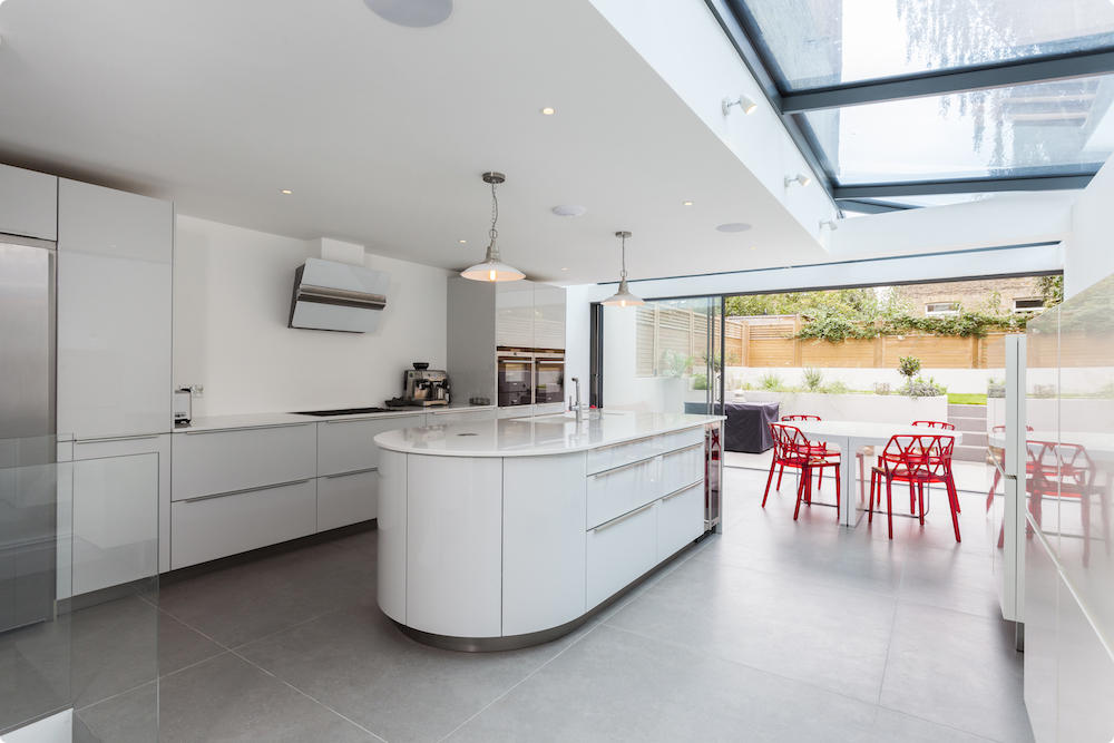 Kitchen and diner in a glazed wraparound