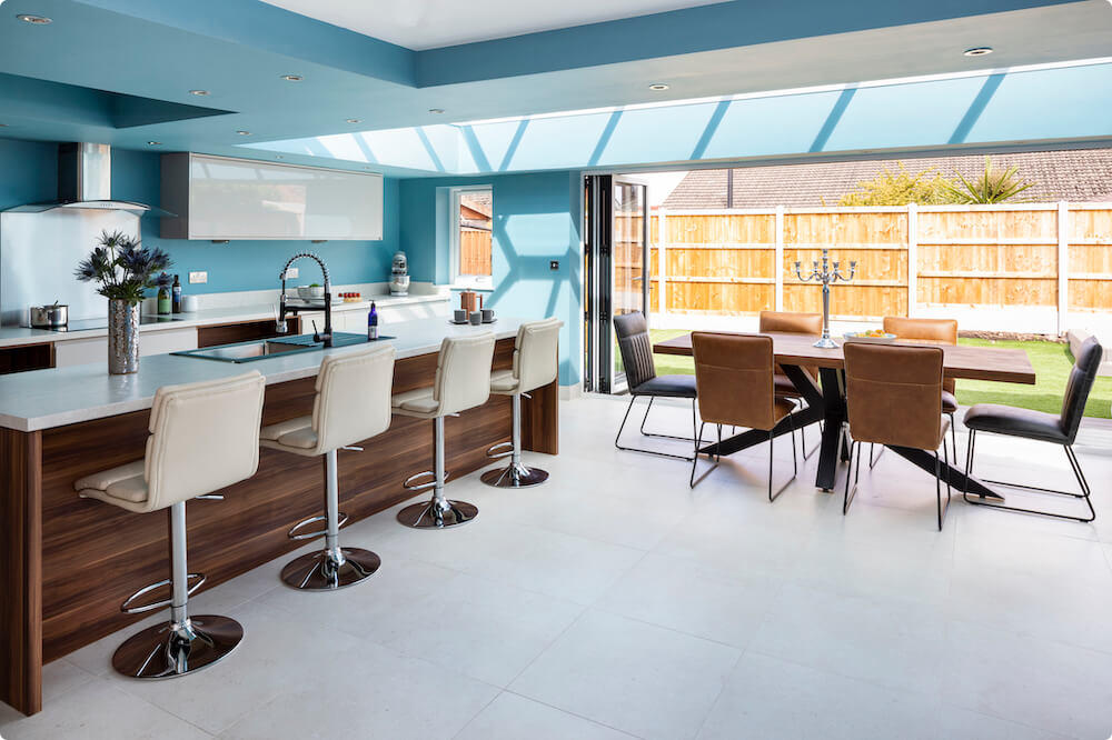 Orangery kitchen extension completed in 2018, located in Warrington