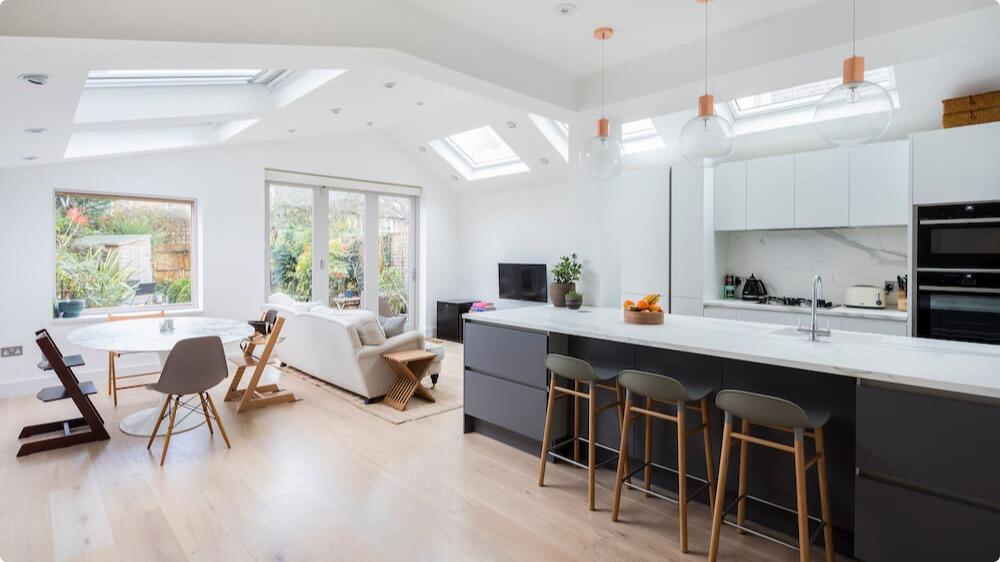 An garden room with open plan design in London, completed 2017