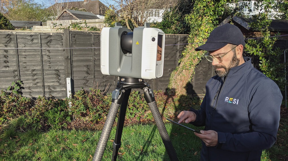 A garden room survey taking place in Surrey