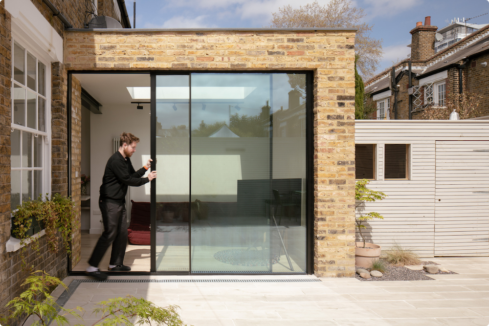 The brickwork of the extension is similar to that of the existing property