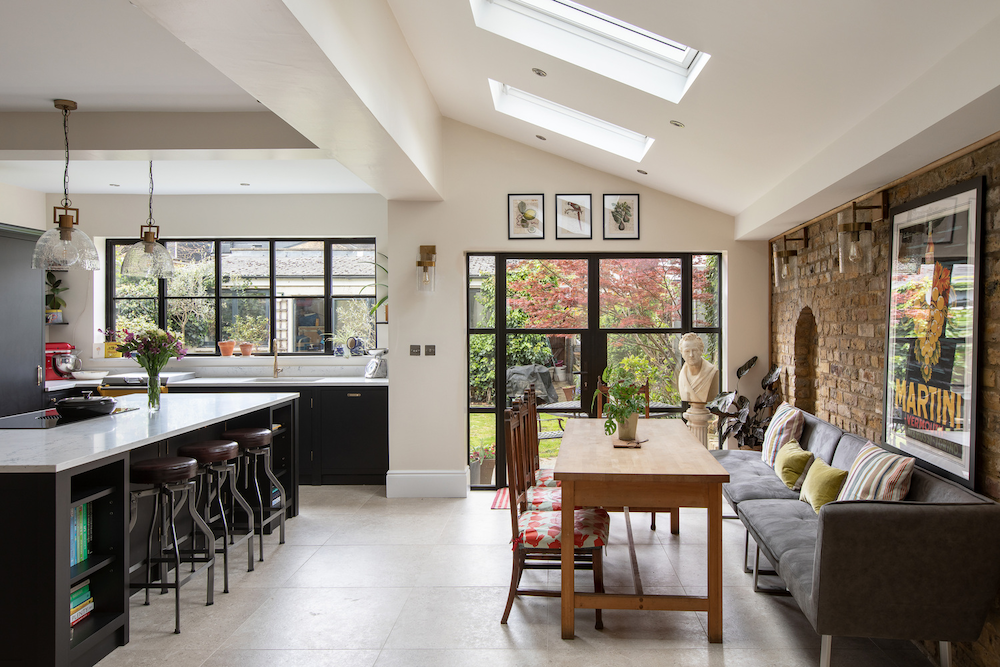 A beautiful open plan kitchen living room design in Merton