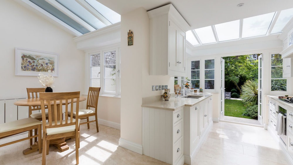 Conservatory kitchen extension from 2019 - the interior