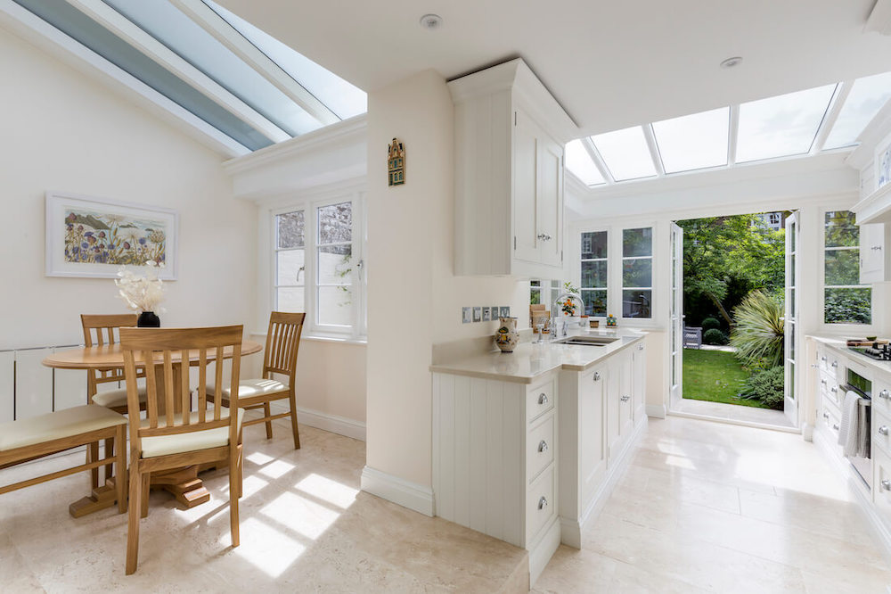 Conservatory kitchen extension from 2019 - the interior