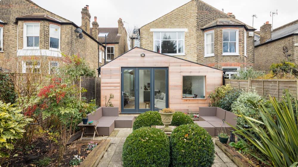 A garden room in London with a timber exterior