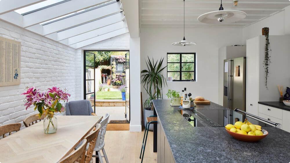 House side extension in London, completed in 2019, kitchen view