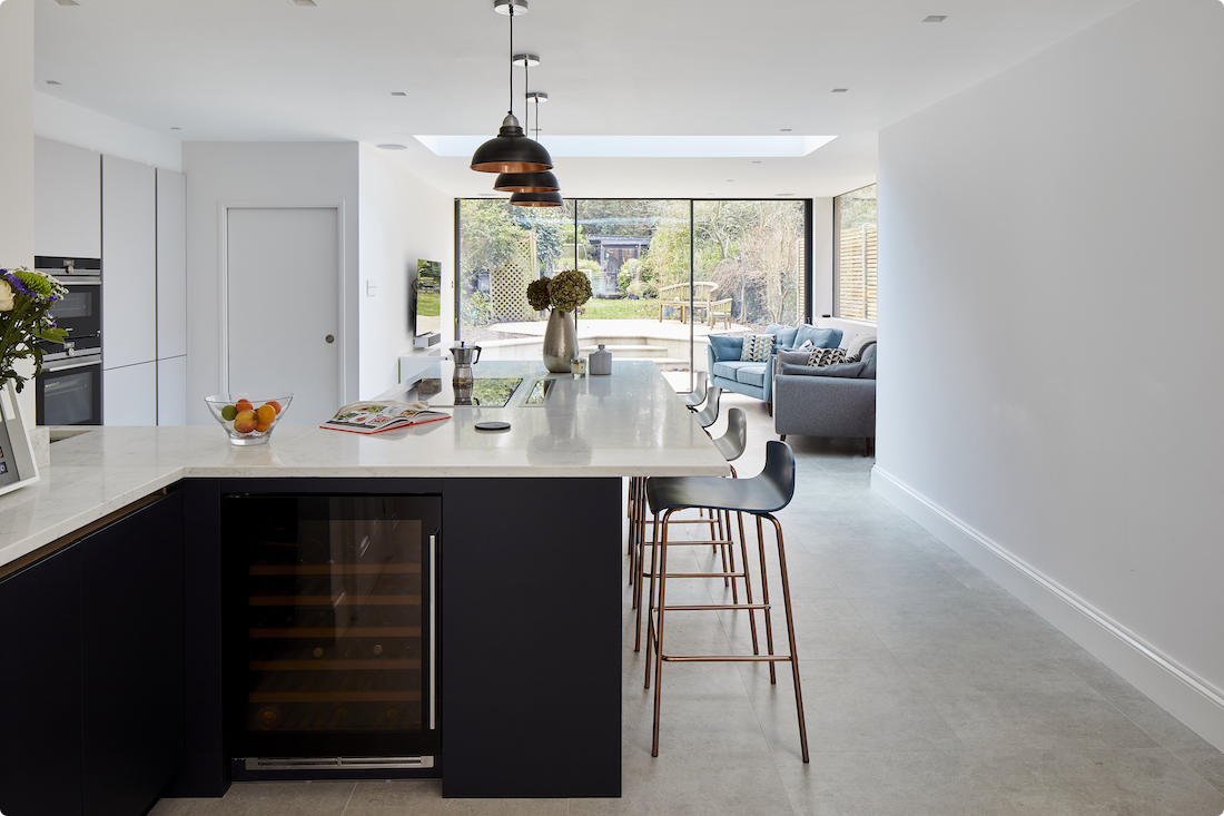 Flat roof kitchen extension