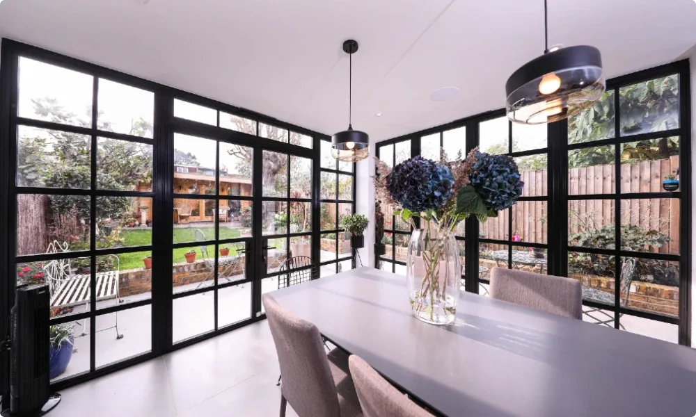 Crittall style glazed wraparound