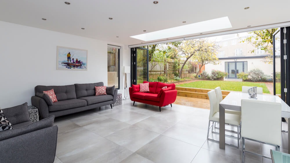 A garden room interior, based in London and completed in 2015
