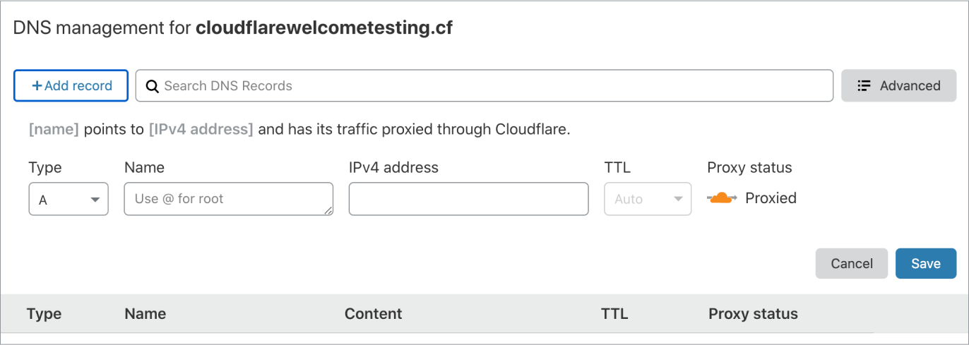 Welcome Center Cloudflare