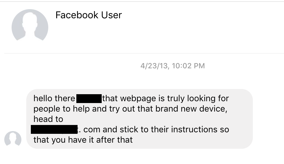 facebook chat text spammer