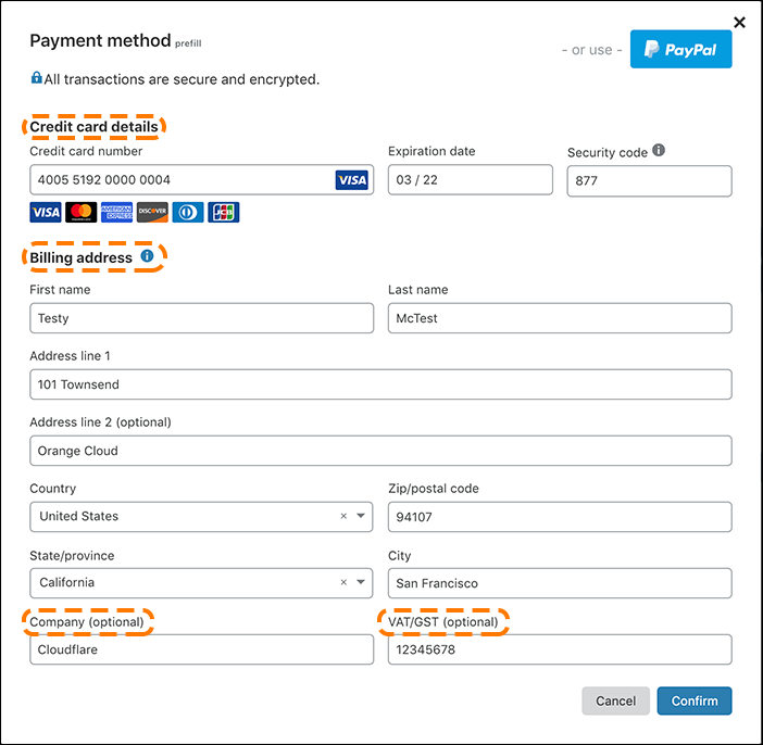 Updating Cloudflare Billing Information Cloudflare Help Center