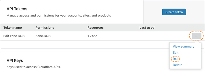 Old URL: https://support.cloudflare.com/hc/article_attachments/360037706151/api_tokens_roll.png
Article IDs: 200167836 | Managing API Tokens and Keys