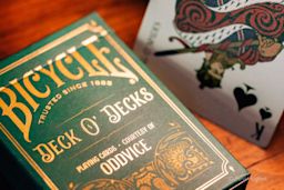 image of the Oddvice deck front on wooden surface, king card from deck