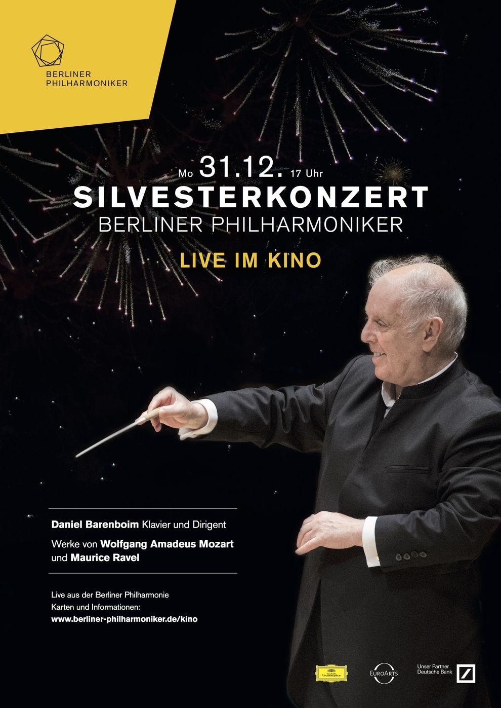 Filmplakat zu Berliner Philharmoniker Silvesterkonzert 2018/19 mit Daniel Barenboim