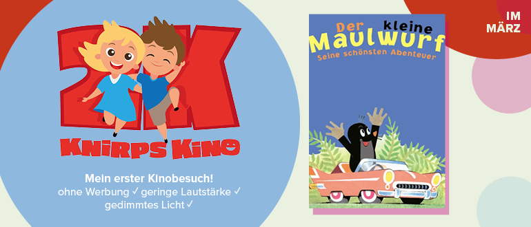 Zur Vorstellung „Knirps Kino“: „Der kleine Maulwurf“ im März – ohne Werbung, geringe Lautstärke, gedimmtes Licht