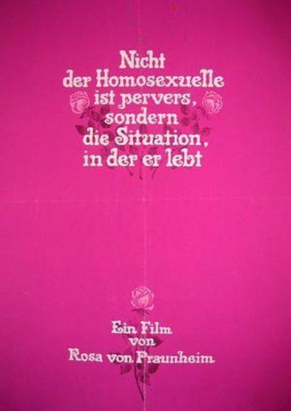 Filmplakat zu Nicht der Homosexuelle ist pervers, sondern die Situation in der er lebt