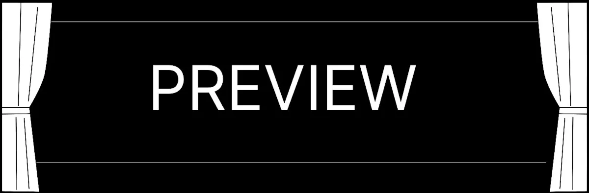 Schriftzug Preview mit Vorhang