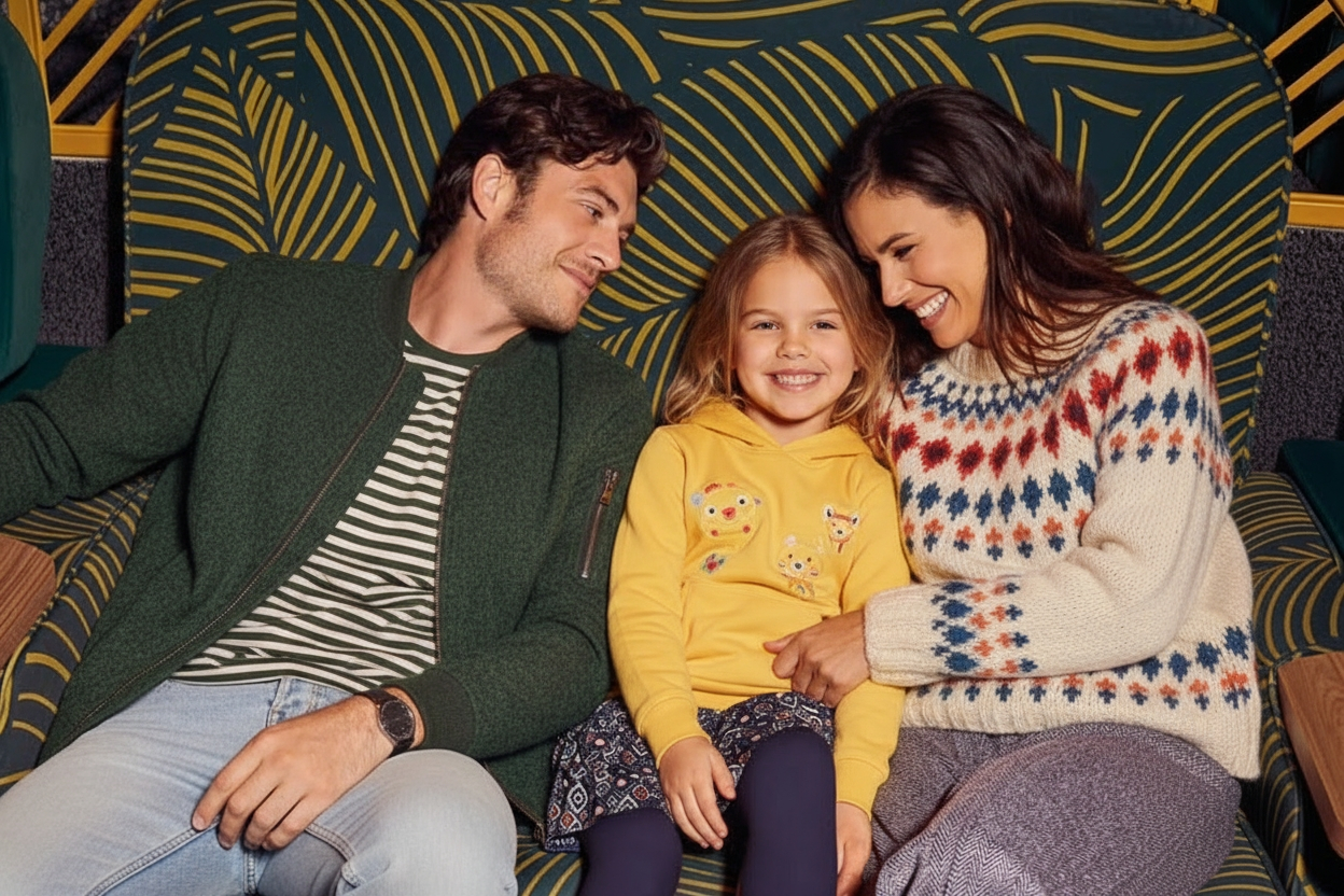 Familie gemeinsam auf der Sofa