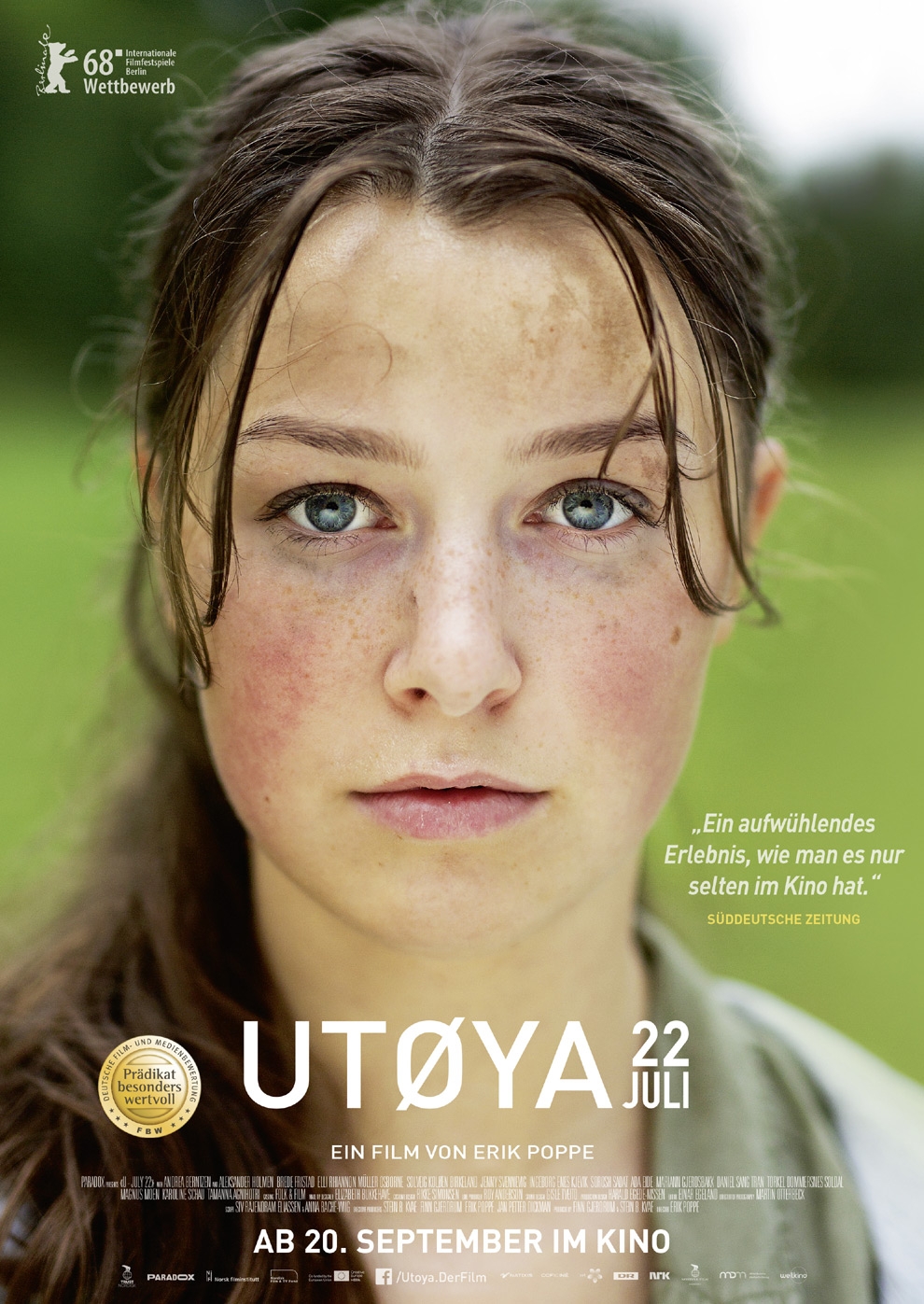 Filmplakat zu Utøya 22. Juli