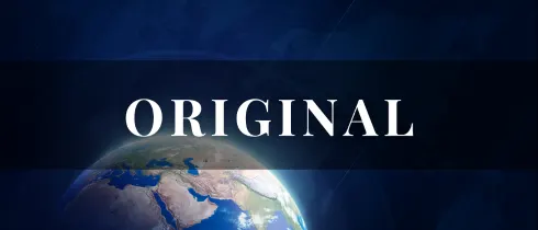 Dunkelblaue Grafik, die die Erde aus dem Weltall zeigt, darüber steht der Begriff "Original" geschrieben, um Filme in Originalversion zu beschreiben