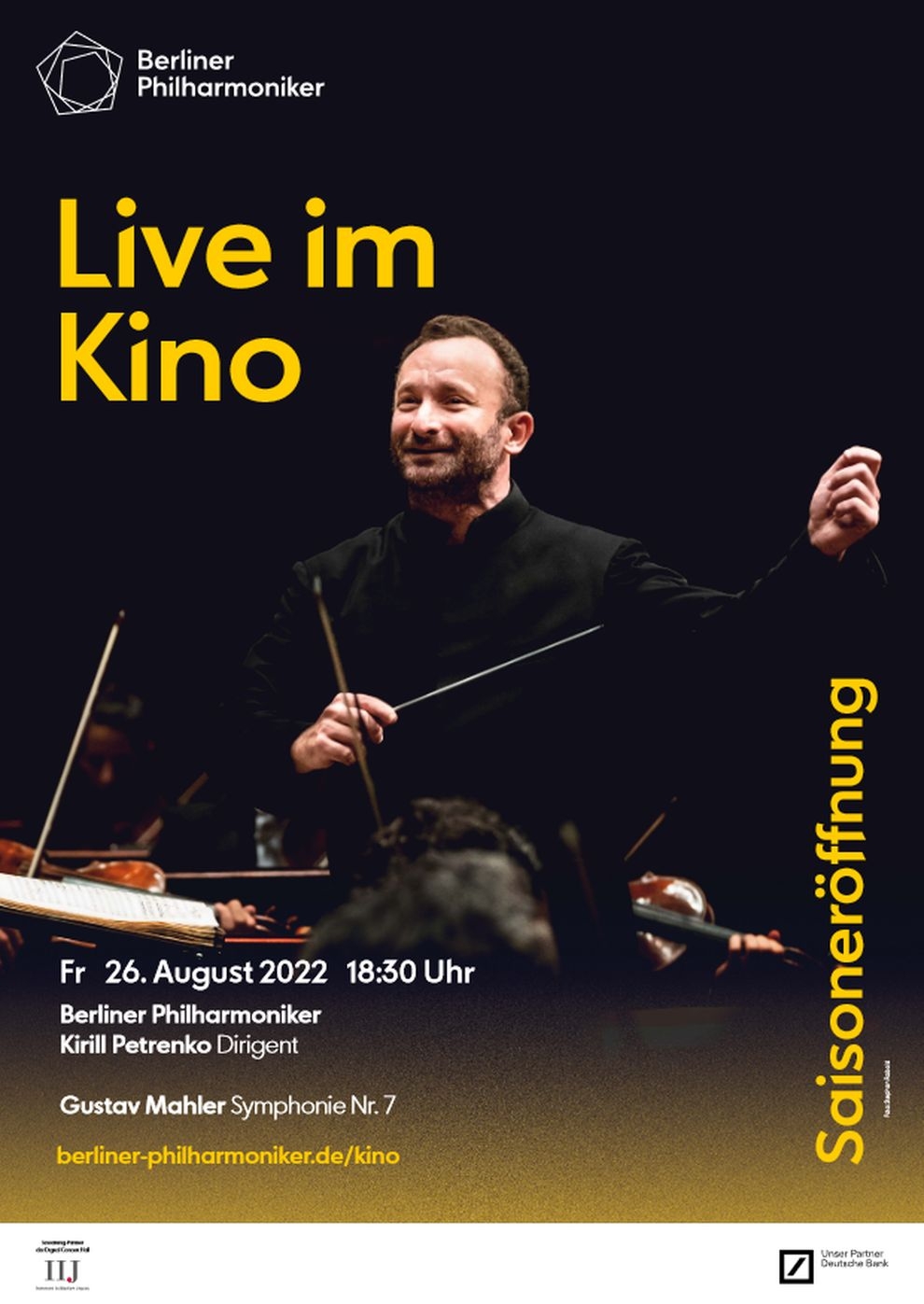 Filmplakat zu Berliner Philharmoniker 2022/23: Saisoneröffnung Kirill Petrenko dirigiert Mahlers Siebte
