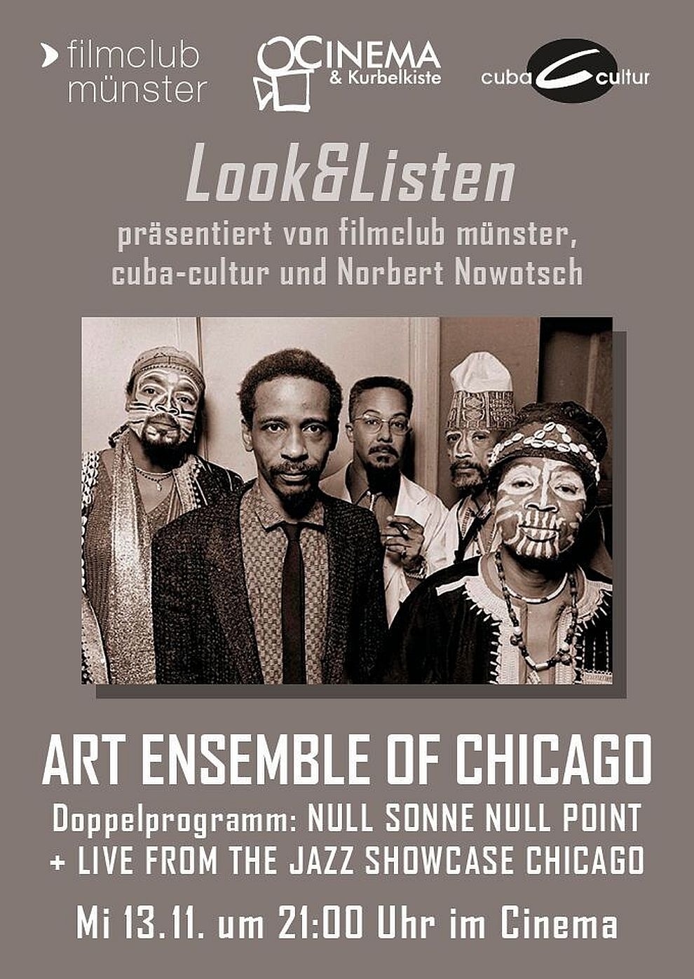 Filmplakat zu Doppelprogramm Art Ensemble of Chicago