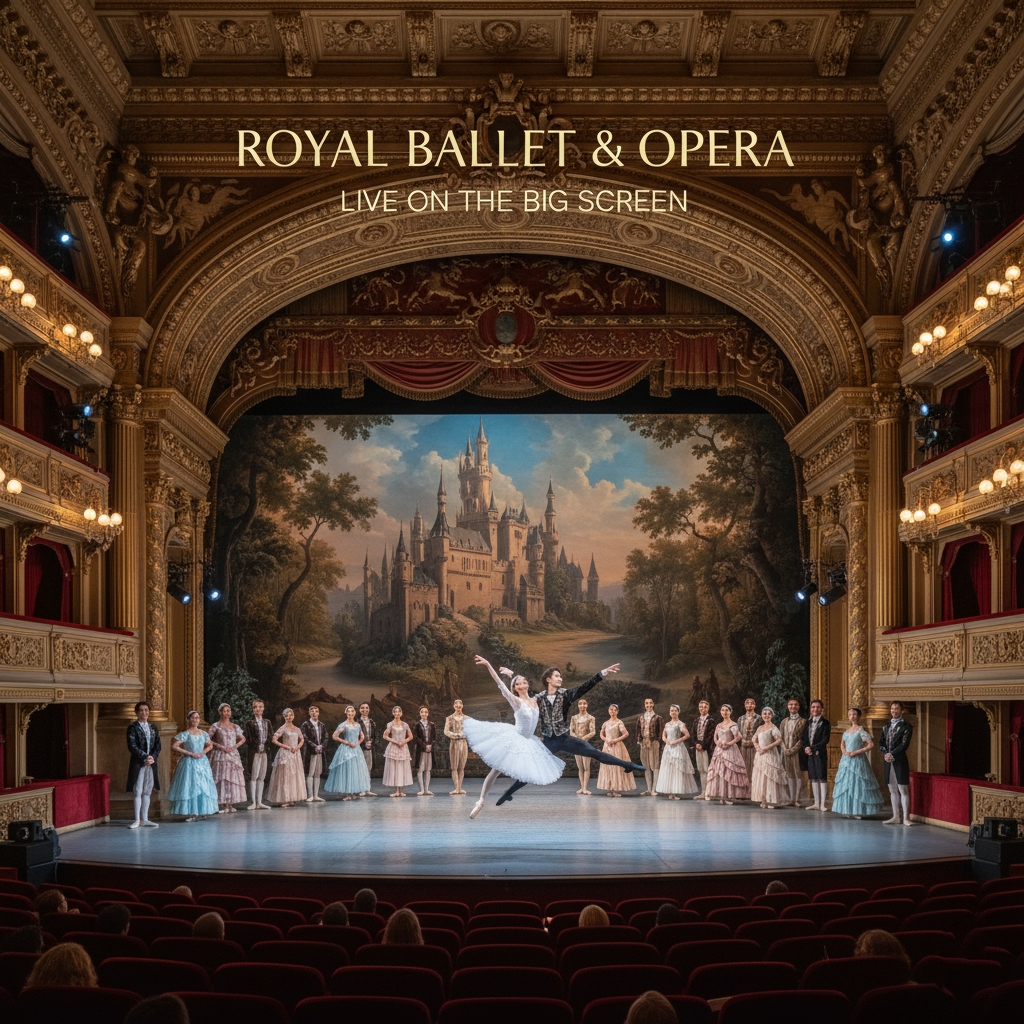 Ein weitwinkeliger Blick auf die opulente Bühne eines klassischen Opernhauses.