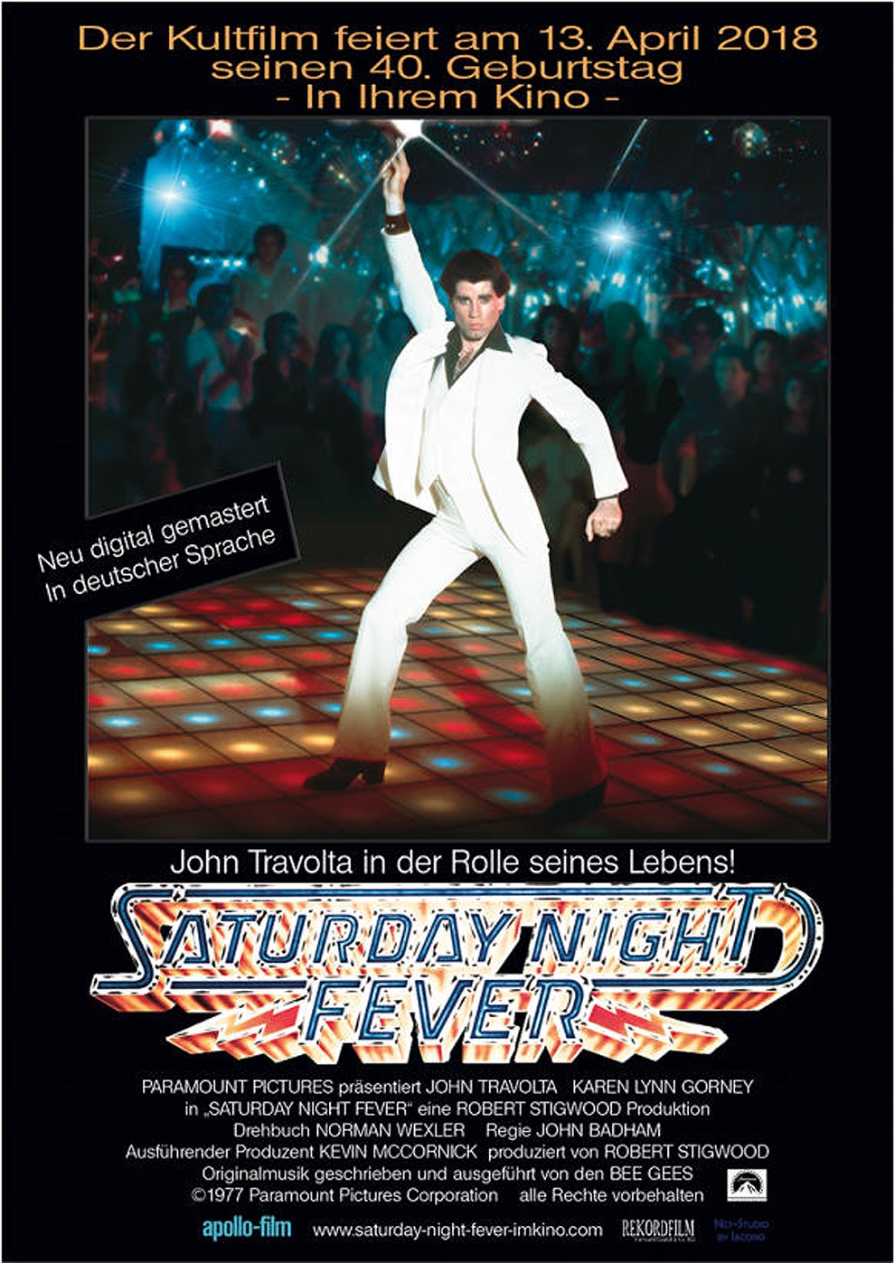 Filmplakat zu Saturday Night Fever - Nur Samstag Nacht