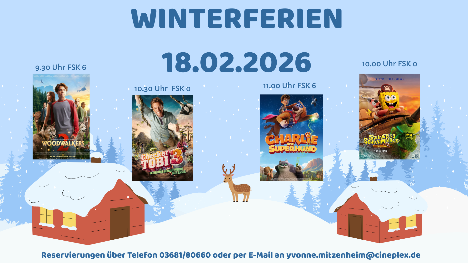 Winterferienkinoprogramm des Cineplex Suhl.
